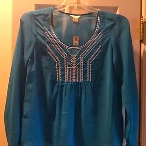 Ariat sheer turquoise blouse